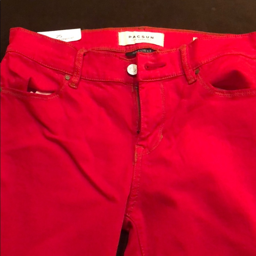 PACSUN RED JEANS BRAND NEW WITH TAGS